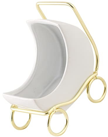 Happyyami Ceramic Pot Moon Cart Shape Kreativer Blumentopf Für Sukkulenten Minimalistisches Design Für Büro Und Zuhause Für Kleine Pflanzen Und Dekoration Kleinen Räumen