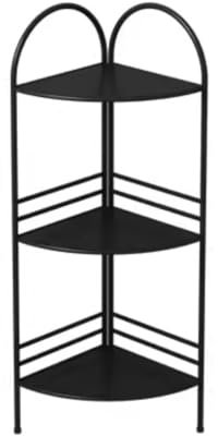 Corner Shelf Modern Iron Corner Bookcase Shelf Stand for Living Room Bathroom Kitchen Fan shaped Storage Rack with 5 Tiers Gold Color