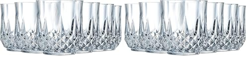 Cristal d'Arques Paris - Collection Longchamp - 6 verres bas 32cl en Kwarx - Brillance, Transparence et Haute Résistance - Moulures Iconiques - Fabriqués en France (Lot de 2)