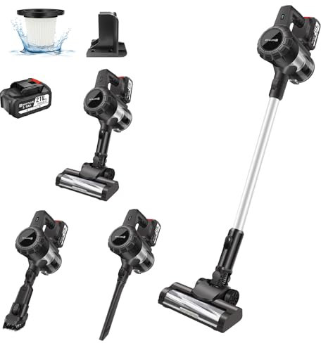 Aspirateur Balai sans Fil, 140W/15KPA Aspirateur sans Fil, 65 Minutes Autonomie Aspirateur sans Fil Puissant, 3 en 1 Aspirateur Vertical Filtre HEPA, Puissant pour Les Poils d'animaux/Tapis/Sols Durs