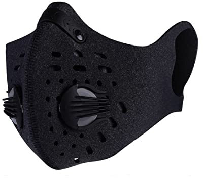 Maschera respiratore, maschera di polvere di carbonio attivata inquinamento antis polline allergeni a gas di scarico FILTRATO PM2.5 Per le attività in bicicletta da esterno mantenerlo caldo, nero