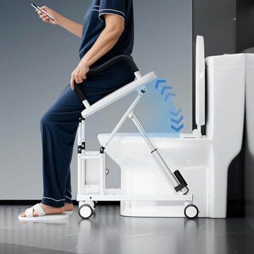 Sedile WC elettrico rialzato con maniglie, sollevatore inclinabile per anziani e disabili, aiuto per la mobilità per la sicurezza del bagno