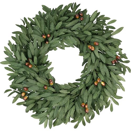 COLORSPEC 24 Inch Large Eucalyptus Olive Wreaths for Front Door with Olives