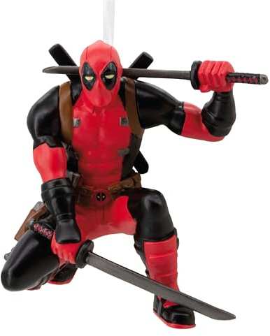 Hallmark Deadpool & Katanas Keepsake Hanging Ornament, MARVEL, Tree Decoration, Christmas, Red, Black