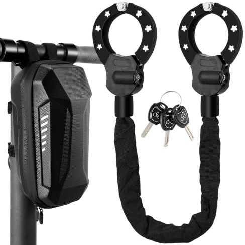 TLGREEN E Scooter Schloss 6mm, 93cm Hochsicherheits-Schlösser | Handschellenschloss, Fahrradschlossmit Schlüssel, mit 3L Wasserdichte Tasch, für E Scooter/Fahrräder/E-Bike/Motorrad