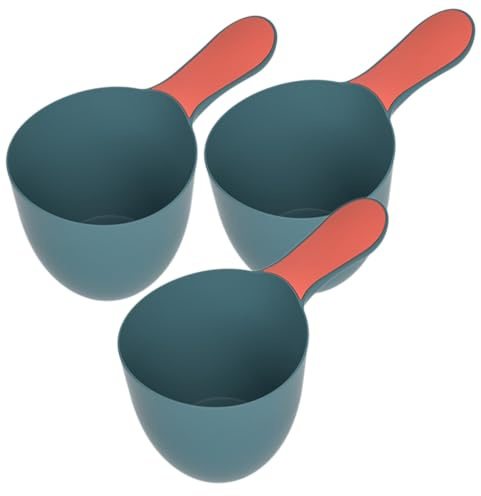GALPADA Lot de 3 Louches de Bain en Plastique Poignée Courte, Confortables à Tenir, Profondes pour Verser la Quantité d'eau, Accessoire Pratique Bain des Bébés