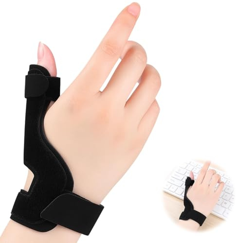 Attelle Pouce Gauche ou Droit, Orthèse Réglable Taille Unique avec Soutien du Poignet, Renfort Semi-Rigide Côté Pouce, Tissu Respirant, pour Maintien et Confort Quotidien