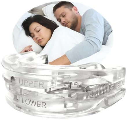 DOHUG Schnarchschiene Verstellbare Aufbissschiene gegen Schnarchen und Knirschen - Anti Schnarch Schnarchstopper - Anti-Snoring Mouth Guard - Verbessert Schlafqualität (Weiß mittel)