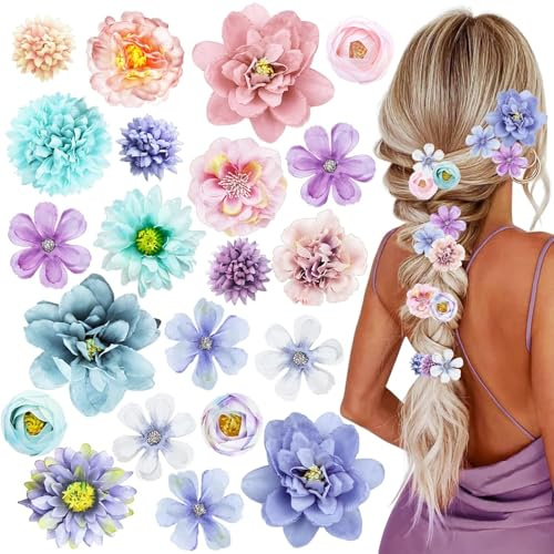 Azttior Pince Cheveux Fleur 21 Pièces, Barrette Bohème Femme Fille