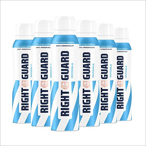Right Guard Women's Deodorant, Total Defence 5 Invisible Anti-Perspirant Spray, Multipack 6 x 150 ml