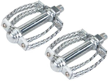 Lowrider Double Square Round Twisted Pedals 1/2 Chrome. Bike pedals, bicycle pedal, for, beach cruiser, chopper, limo, stretch bike