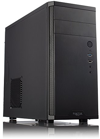 Fractal Design Core 1100, Mini Tower Computer Case, mATX, High Airflow and Cooling, 1x 120mm Silent Fan Included, Brushed Aluminium, Black