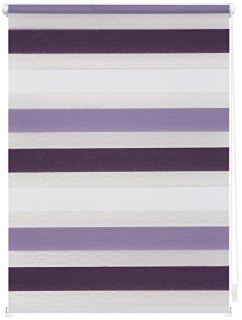 Lichtblick Duo-Rollo Klemmfix, 90 cm x 150 cm in Violett - Lila - Weiß, Doppelrollo für Fenster & Türen, moderner Sichtschutz, innovative Kombination aus Rollo & Jalousie