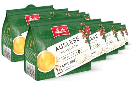 Melitta Auslese Café Torréfié Moulu Classique en Dosettes 10 X 16, Pour Machine à Dosettes, Torréfaction Forte, Torréfié en Allemagne, Force 4, en Barquette
