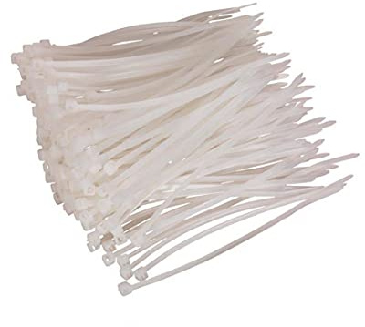 Cable Ties White/Natural Strong Tie Wraps-Zip Ties Nylon Small-Large Sizes 630x4.8mm Pack of 20