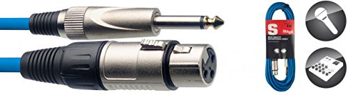 Stagg 6m Blue Female XLR - Jack Signal/Mic Cable