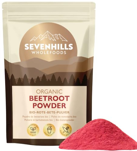 Sevenhills Wholefoods Bio-Rote-Bete-Pulver 500g für Getränke, Backen und Kochen | 100% natürliche Lebensmittelfarbe | Keine Zusatz- oder Konservierungsstoffe | Vegan, koscher
