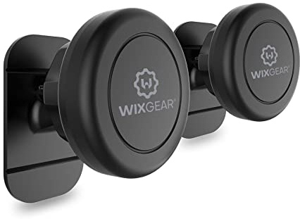WixGear Magnetic Car Mount [2-Pack] - Universal Stick-On Dashboard Magnetic Phone Holder for Car, Strong Magnet Mount for Cell Phones & Mini Tablets with Swift-Snap Technology