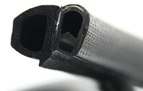 SMI-Dichtungsprofil DS5 für 1-3mm PVC mit Stahleinlage/EPDM Moosgummi selbstklemmend ohne Kleber - Kantenschutz mit Dichtung seitlich, Kantenschutzdichtprofil für Auto, Kofferraum (1 m)