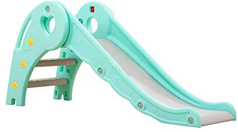 WDW Heart Design Kids Childrens Slide Green/Pink Indoor Outdoor Garden Toy Climbing Slide Steps