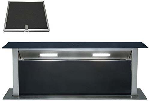 SIA DD90BL 90cm Black Touch Control Downdraft Cooker Hood Extractor Fan & Filter