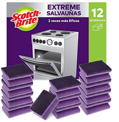 Scotch-Brite Extreme Scrub Sponge, 12 Pieces - High Performance Scourer for Removing Tough Dirt for Eg grills or Over Trays