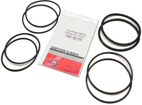 Captain O-Ring - Replacement OK25 O-Ring Kit Compatible with OmniFilter OB1, OB6, WH5, U25 Water Filter Housings (2 Sets, 8 O-Rings)