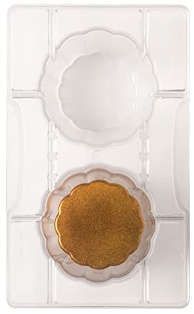 Decora 0050079 Stampo Professionale Cioccolatino Bicchierino Ondulato, 2 Cavità, ø 75 x h 50 Mm, In Policarbonato, Ideale per Realizzare Cioccolatini Lucidi, Design Professionale, Made in Italy