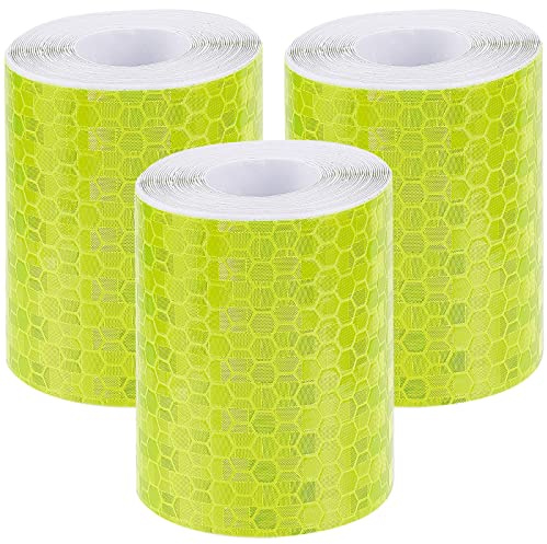 GORGECRAFT 3 Rouleaux 2'' X 9.8ft Ruban Réfléchissant Jaune Imperméable Auto-Adhésif Haute Visibilité Extérieur Ruban D'Avertissement de Sécurité pour Camion Moto Bateau Camper 3m X 5cm par Rouleau