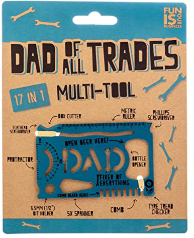Boxer Gifts Dad of All Trades Multiherramienta | Herramienta multifuncional de tamaño tarjeta | Gran regalo para papá
