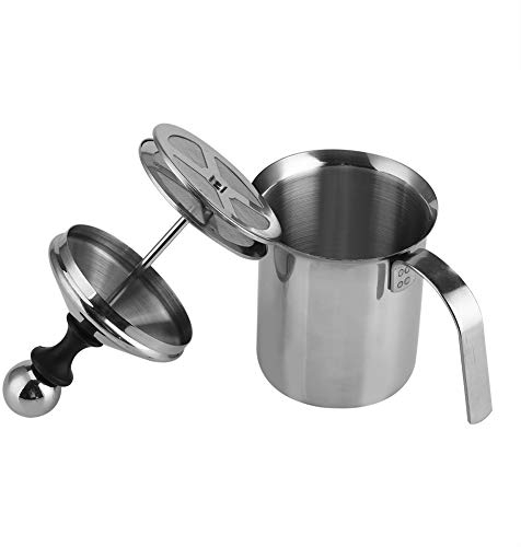 400ML 800ML Montalatte Manuale in Acciaio Inossidabile Doppia Maglia Schiuma per caffè Creamer Frullatore Montalatte per Baffi Montalatte in Acciaio Inossidabile Montalatte (400 ml)