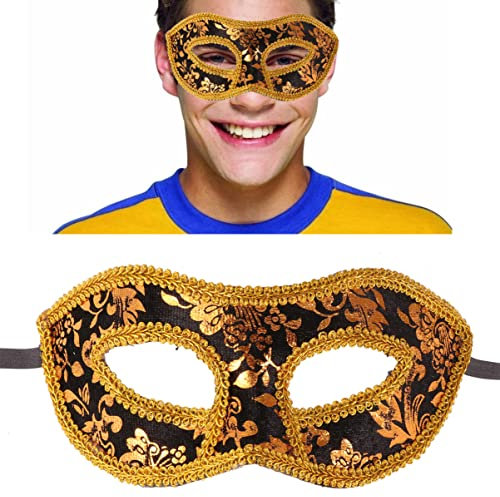 MAGICLULU Schwarze Herren-partymaske Aus Elastischem Kunststoff Mit Zwei Bändern Für Sicheren Halt Geeignet Für Maskenbälle Halloween Und Partys