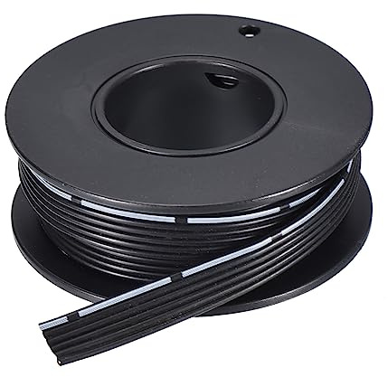 sourcing map 24AWG Silikon Schleife Kabel 6Pin 24 Gauge Flachkabel Flexibel Silikon Draht 1.5m/5ft Schwarz Gestrandet Verzinntes Kupfer Draht
