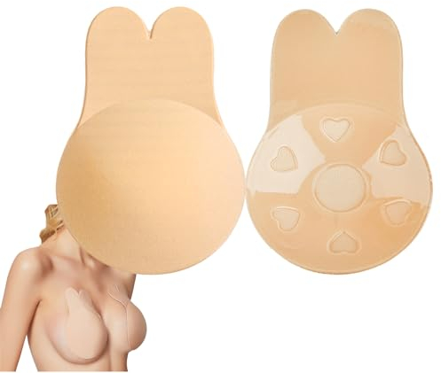 JIEYUCHU Soutien Gorge Invisible, Push Up Bra Soutien Gorge, sans Bretelles Soutien Gorge, Invisible Auto adhésif Réutilisable Soutien Gorge pour aux Robes, Robes de Mariée, Gilets