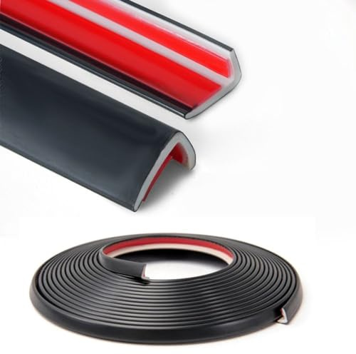 6M Vinyl Outside Corner Trim Self Adhesive PVC Tile Edging Strip for Wall and Tile Edges,Peel and Stick Furniture Coner Decoration External Coner Moulding Trim,Black