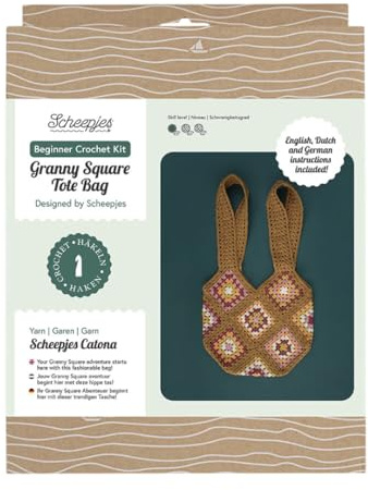 Scheepjes - Scheepjes Anfänger-Häkelset „Granny Square Bag Gold“ – 1 Set