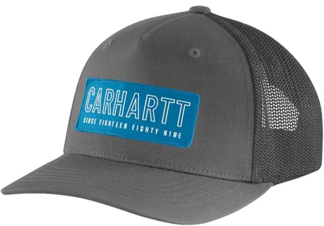 Carhartt Herren Rugged Flex Canvas Mesh Back 1889 Patch Cap, Kies, Einheitsgröße