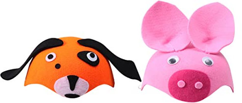 ibasenice Tierhut 2-in-1-set Kindermütze Schweinchen-hund-design Für Cosplay-partys Bühnenshows Erwachsene Kinder
