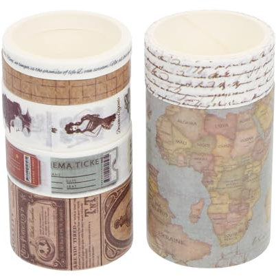 Lurrose Lot De 7 Rouleaux De Ruban Adhésif Décoratif Pour Scrapbooking Journal Carnet De Notes Accessoires Autocollants Décoratifs Sur Le Thème Du Voyage