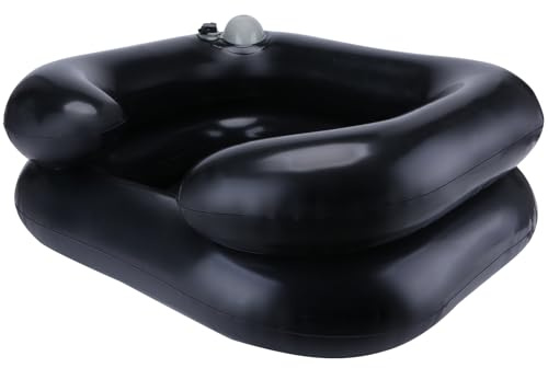 Upgraded Inflatable Hair Washing Basin with Built-in Manual Pressure Inflation, Portable Shampoo Bowl Sink for Hair Washing Station & Elderly, Disabled, Bedridden