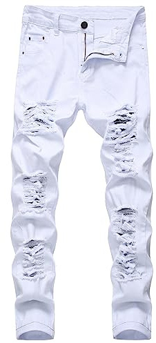 Generico Jeans Elasticizzati Uomo Estivi Jeans Uomo Regular Taglia 60 Jeans Uomo Skinny Strappati Azzurri Baggy Jeans Uomo Vintage Pantaloni Tuta Leggeri Pantaloni Uomo Cotone Eleganti