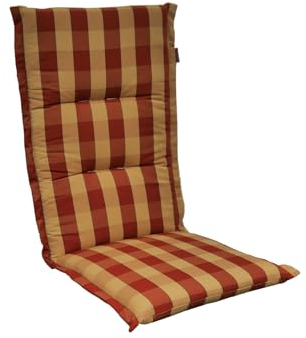ANGERER Stuhlauflage hoch rot-beige kariert