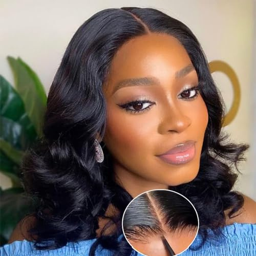 Glueless Wig Human Hair Body Wave Human Hair Wig 4x4 HD Lace 14 Inch