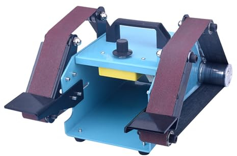 Mini Levigatrice Elettrica, Doppia Levigatrice Nastro Affilatura Coltello, Lucidatrice Nastro Benchtop, Doppio Banco Lavoro, Regolabile, Motore In Puro Rame, Per Metallo, Lavorazione