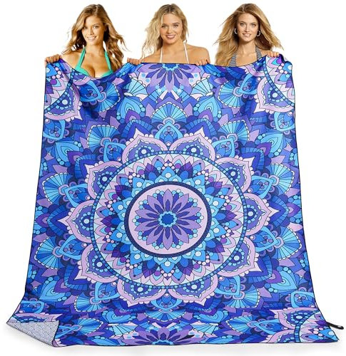 KUOGAS Toalla Playa XXL 200x145 cm, Toalla Grande De Microfibra De Secado RáPido, Toalla De BañO Sin Arena, Manta De Playa Mujer