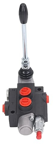 Tbest Válvulas de Control Direccional Hidráulicas, Kit de Válvula de Control de Flujo Hidráulico 1 Carrete de Doble Efecto con Barra de Alivio Ajustable de Control Accesorio