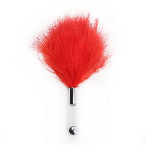 Canarea Feder Sex SM Federkitzler Tickler Erotik Bondage Verführen Fetisch Streichelfreund Verwöhn Federpuschel Bettfesseln Sexspielzeug (Rot)
