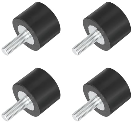 QUARKZMAN M5 Gummipuffer Gewindegummibuchsen, Schwingungsisolatoren, Zylindrischer Stoßdämpfer mit Stiften 20 x 15mm 4 Stück