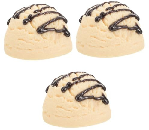 ibasenice 3pcs Ice Cream Scoop Fake Ice Balls Prop Lifelike Imitation Dessert Model for Parties Boys and Girls Toy