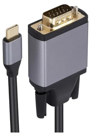 CTCOIJRN Câble Adaptateur USB-C vers VGA, convertisseur de Type C vers VGA, Compatible avec la Lecture sur écran de Projection